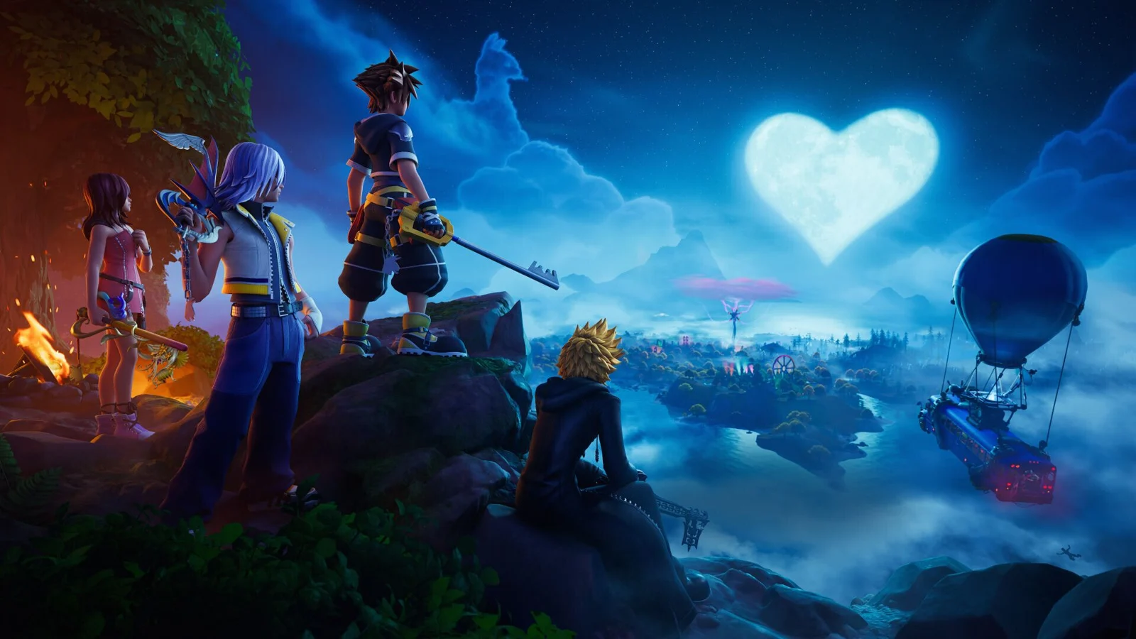 Imagem de Kingdom Hearts e Fortnite publicada na JWave